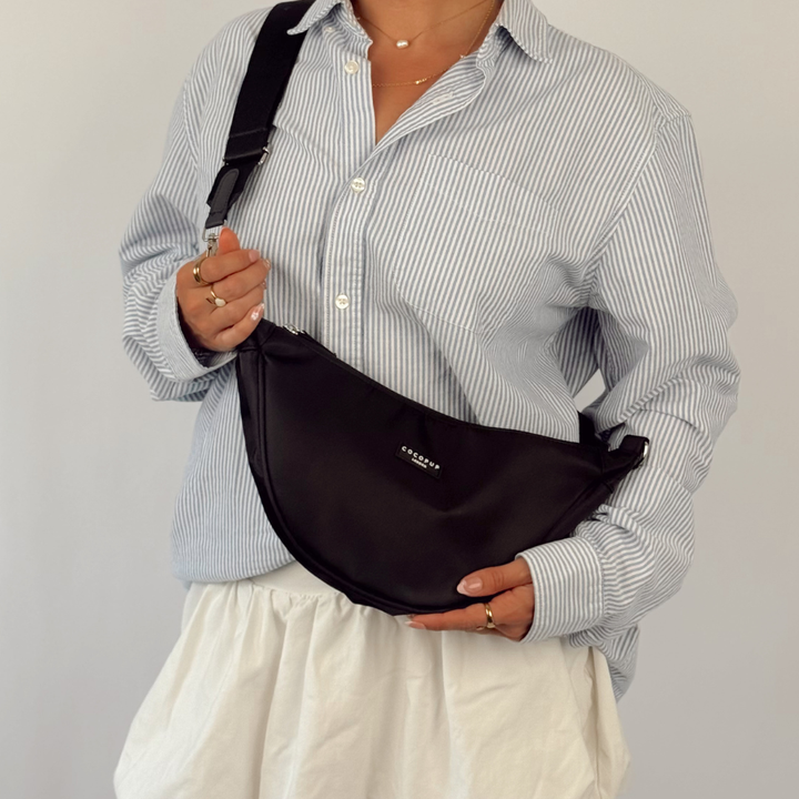 Crossbody Crescent Dog Walking Bag - Original Black