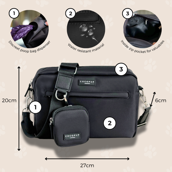 "The Everything" LARGE Dog Walking Bag Bundle - Black