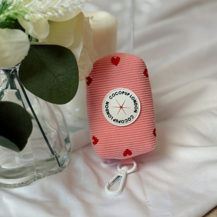 Pink Heartstrings Cord Poop Bag Holder