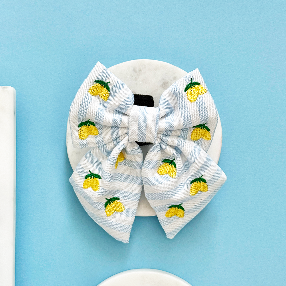 Living La Vida Lemon Sailor Bow Tie