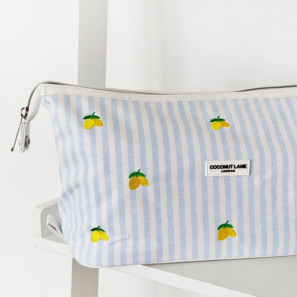 Living La Vida Lemon Expandable Makeup Bag - By Coconut Lane