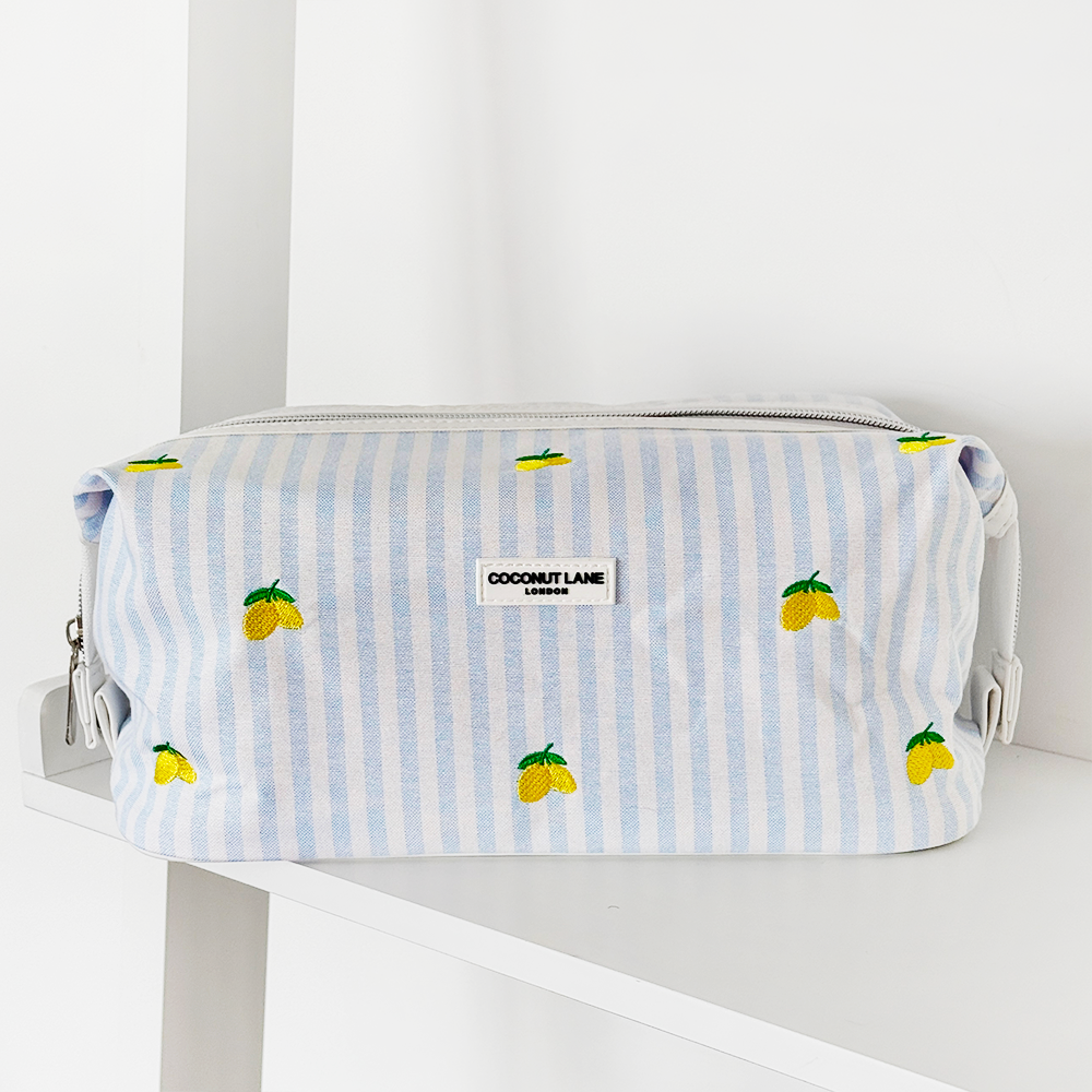 Living La Vida Lemon Expandable Makeup Bag - By Coconut Lane