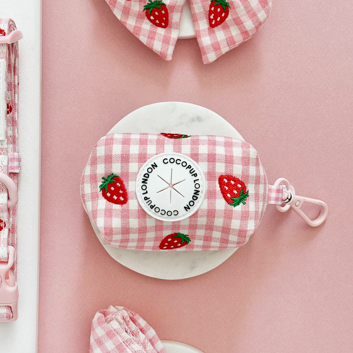 Strawberry Picnic Pup Poop Bag Holder