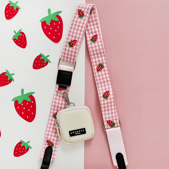 Bag Strap - Strawberry Picnic Pup