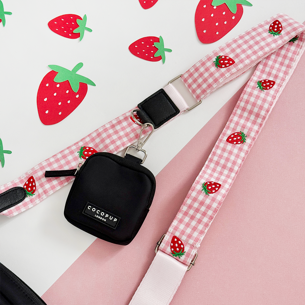 Bag Strap - Strawberry Picnic Pup