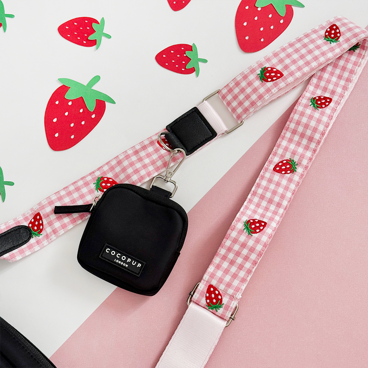 Bag Strap - Strawberry Picnic Pup