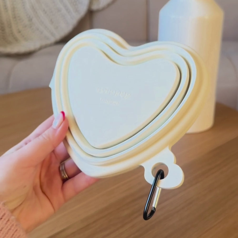 Heart Collapsible Bowl - Cream