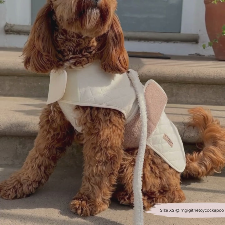 LUXE Quilted Dog Coat - Creamy Chai