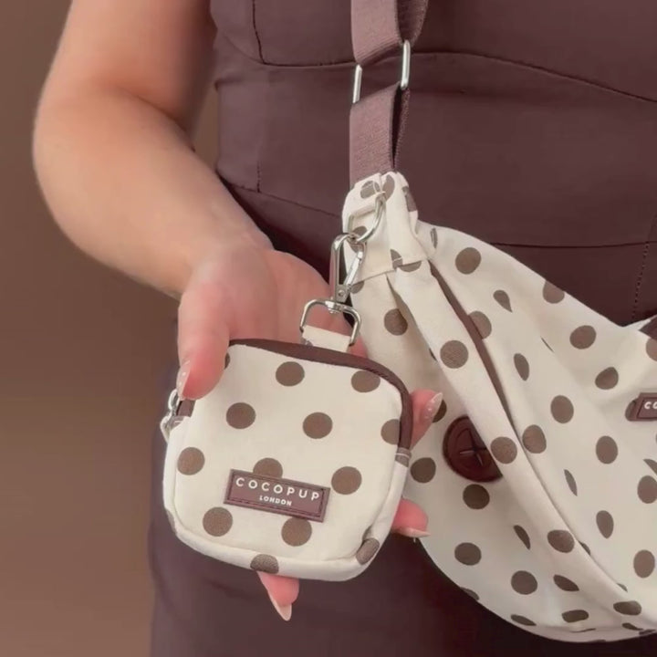Crescent Treat Pouch - Tiramisu Polka Dot