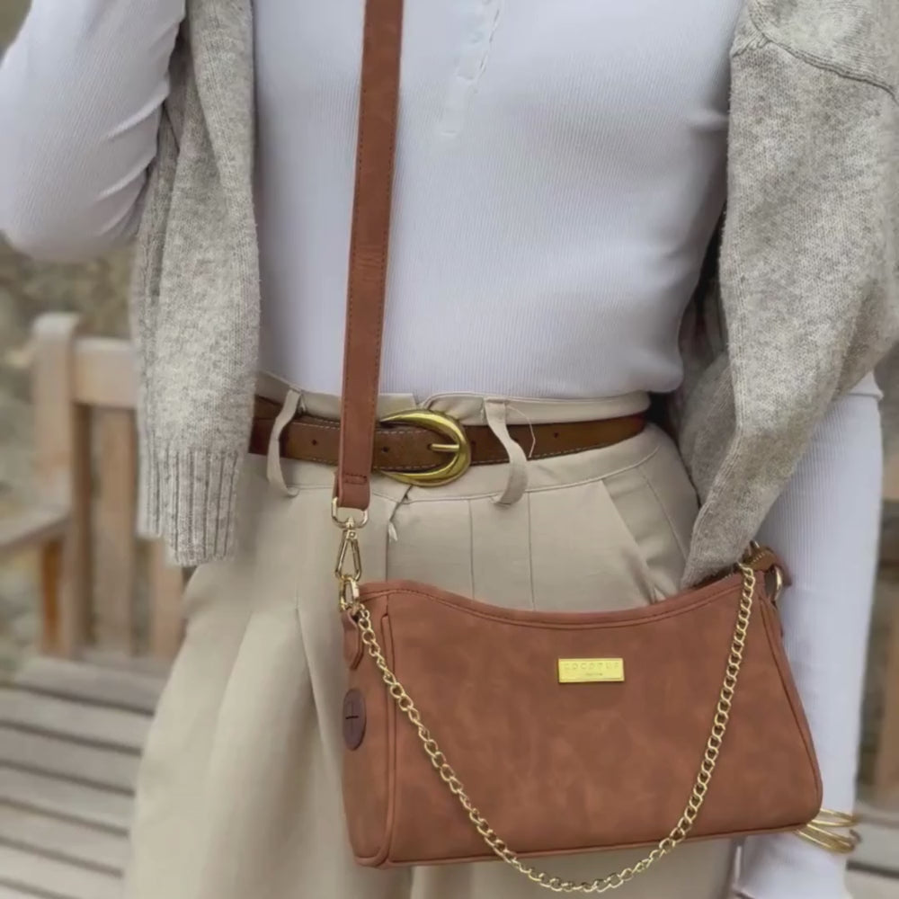 Dog Walking Bag - Tan Suedette