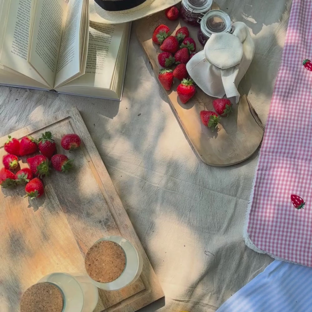 Travel Mat & Blanket Set - Strawberry Picnic Pup