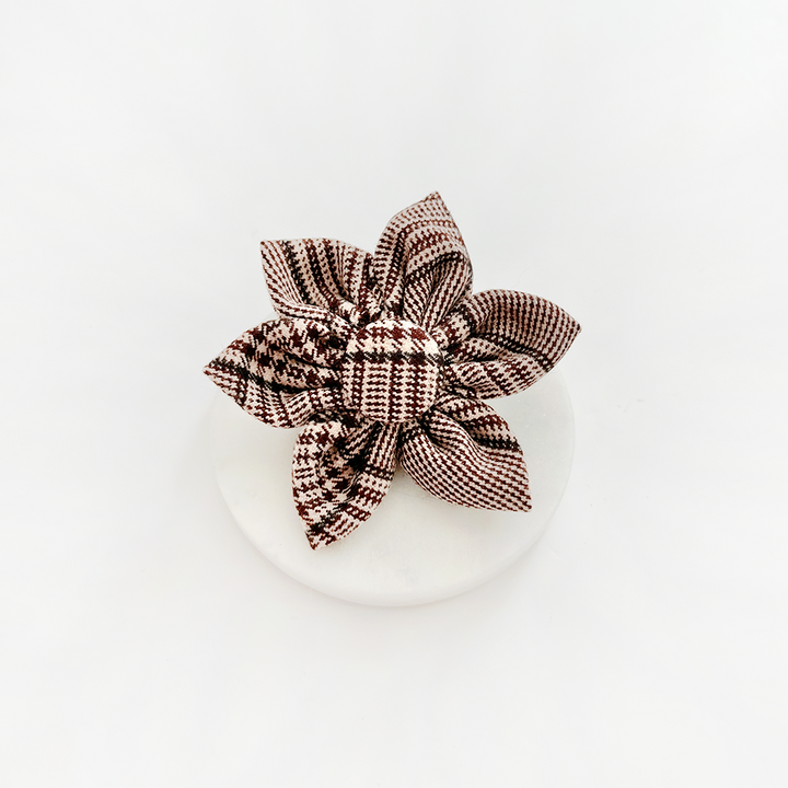 Pup Plaid Collar Flower