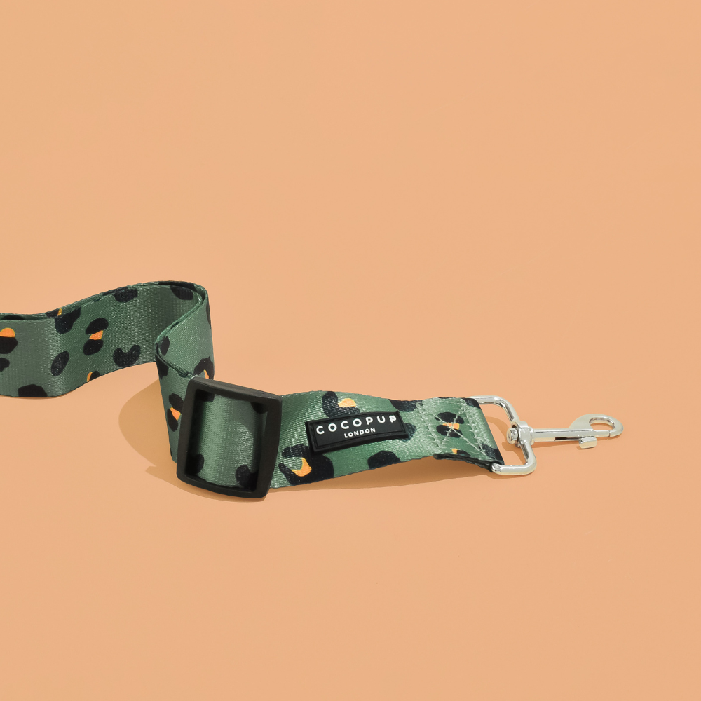 Seat Belt Restraint - Khaki Leopard